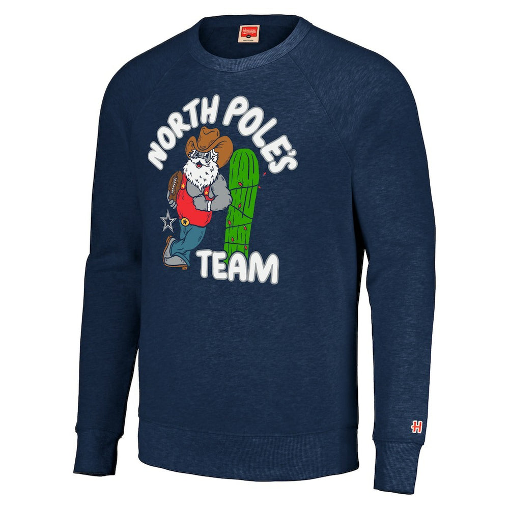 Dallas Cowboys Homage Unisex Holiday Raglan Tri-Blend Pullover Sweatshirt | NFL New