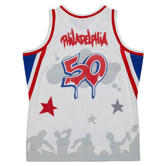 White Philadelphia 76ers x Tats Cru Hardwood Classics Fashion Jersey sale | NBA
