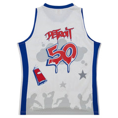White Detroit Pistons x Tats Cru Hardwood Classics Fashion Jersey sale | NBA