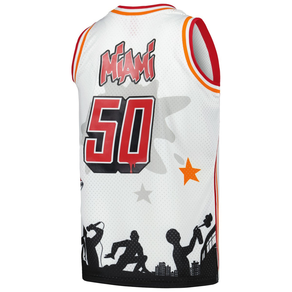 White Miami Heat x Tats Cru Hardwood Classics Fashion Jersey | NBA