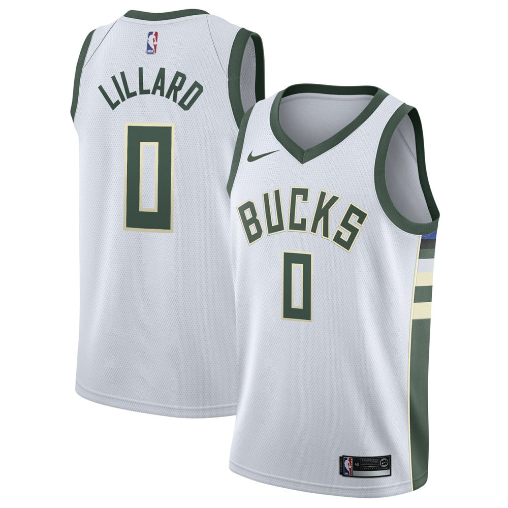 White Damian Lillard Milwaukee Bucks Unisex Swingman Player Jersey | NBA