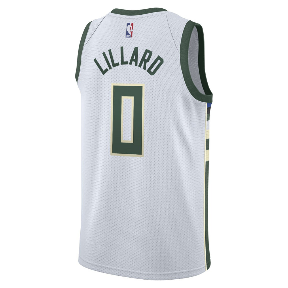 White Damian Lillard Milwaukee Bucks Unisex Swingman Player Jersey | NBA