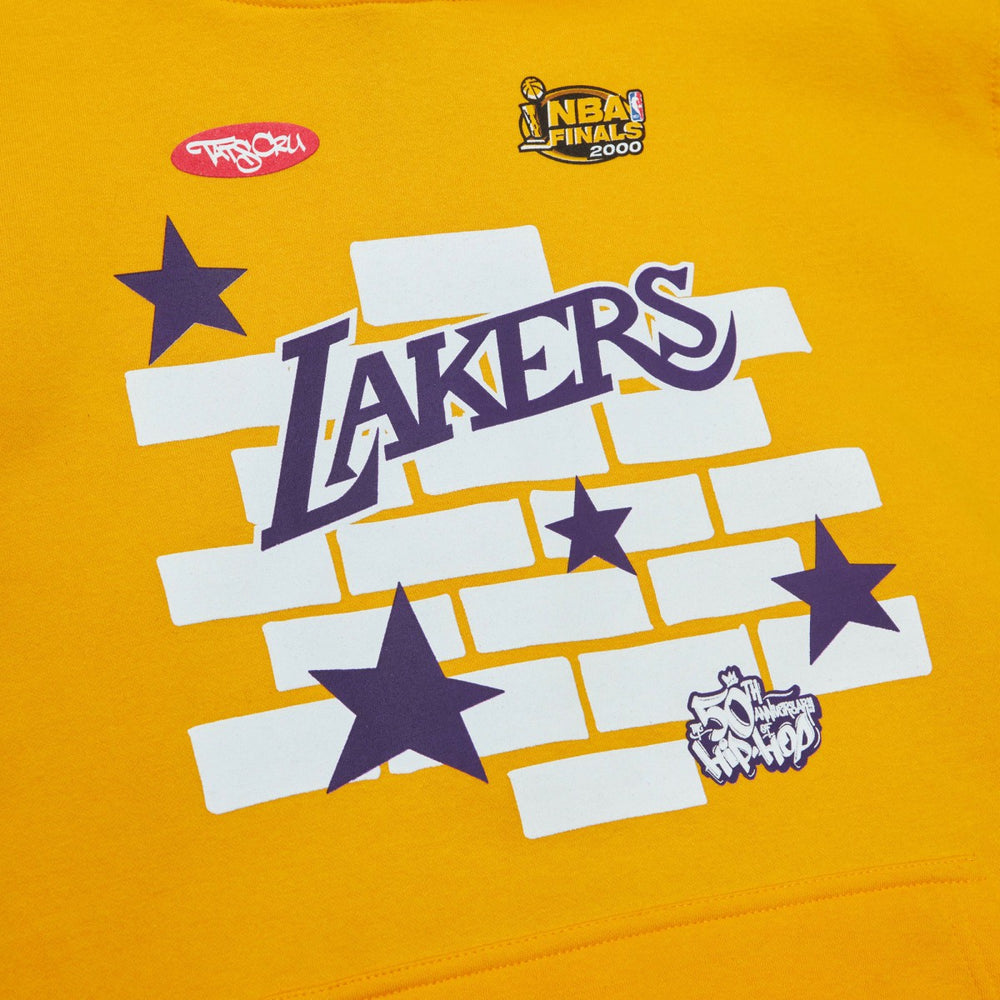 Gold Los Angeles Lakers x Tats Cru Hardwood Classics Brick Pullover Hoodie | NBA