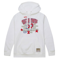 White Philadelphia 76ers x Tats Cru Hardwood Classics Brick Pullover Hoodie | NBA