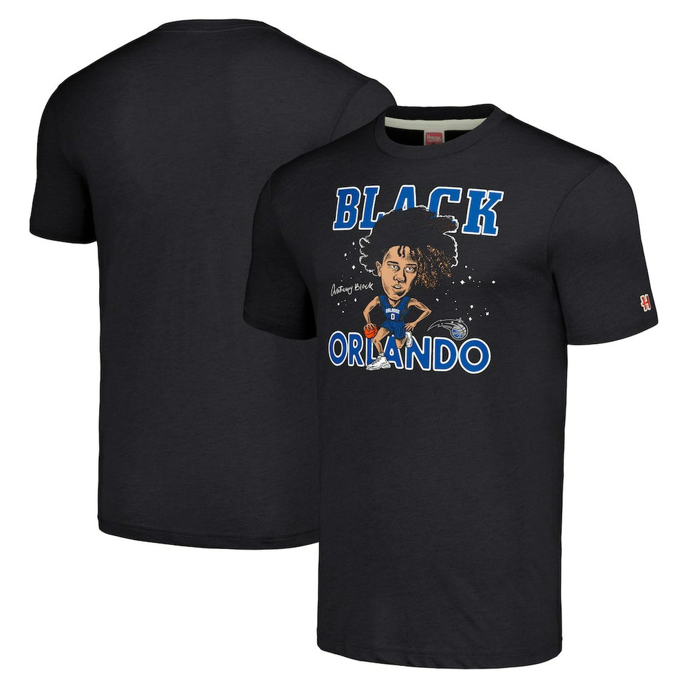Charcoal Anthony Black Orlando Magic Homage Caricature Tri-Blend T-Shirt | NBA