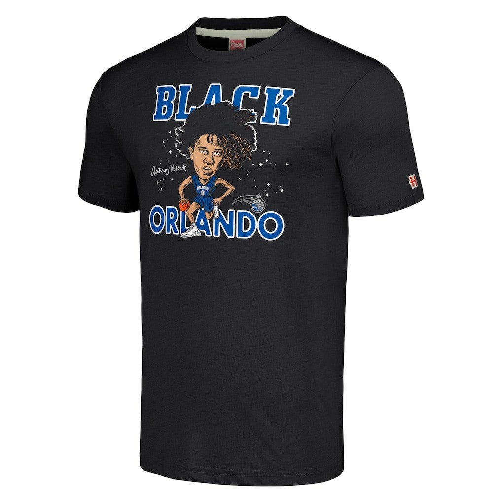 Charcoal Anthony Black Orlando Magic Homage Caricature Tri-Blend T-Shirt | NBA