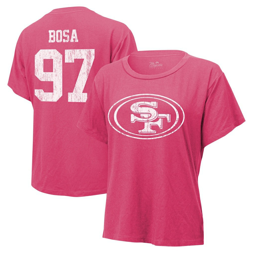 San Francisco 49ers Nick Bosa  Majestic Threads Women's Name & Number T-Shirt | NFL Hot