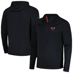 Black Chicago Bulls Levelwear Zander Hoodie Raglan Quarter-Zip Top | NBA