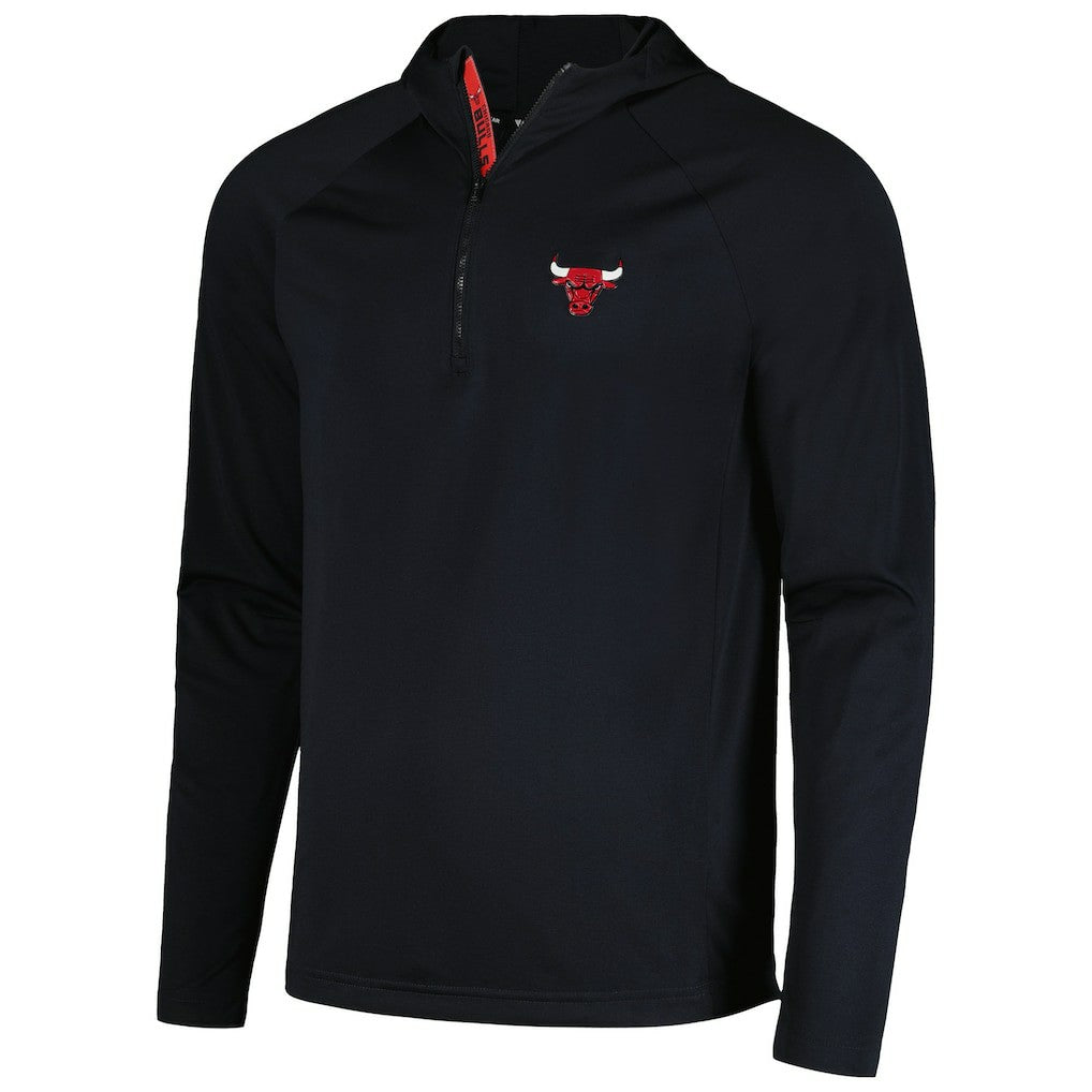 Black Chicago Bulls Levelwear Zander Hoodie Raglan Quarter-Zip Top | NBA