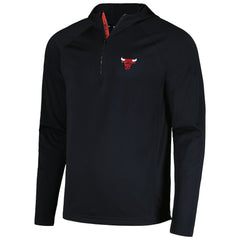 Black Chicago Bulls Levelwear Zander Hoodie Raglan Quarter-Zip Top | NBA