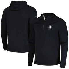 Black Brooklyn Nets Levelwear Zander Hoodie Raglan Quarter-Zip Top | NBA
