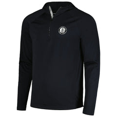 Black Brooklyn Nets Levelwear Zander Hoodie Raglan Quarter-Zip Top | NBA