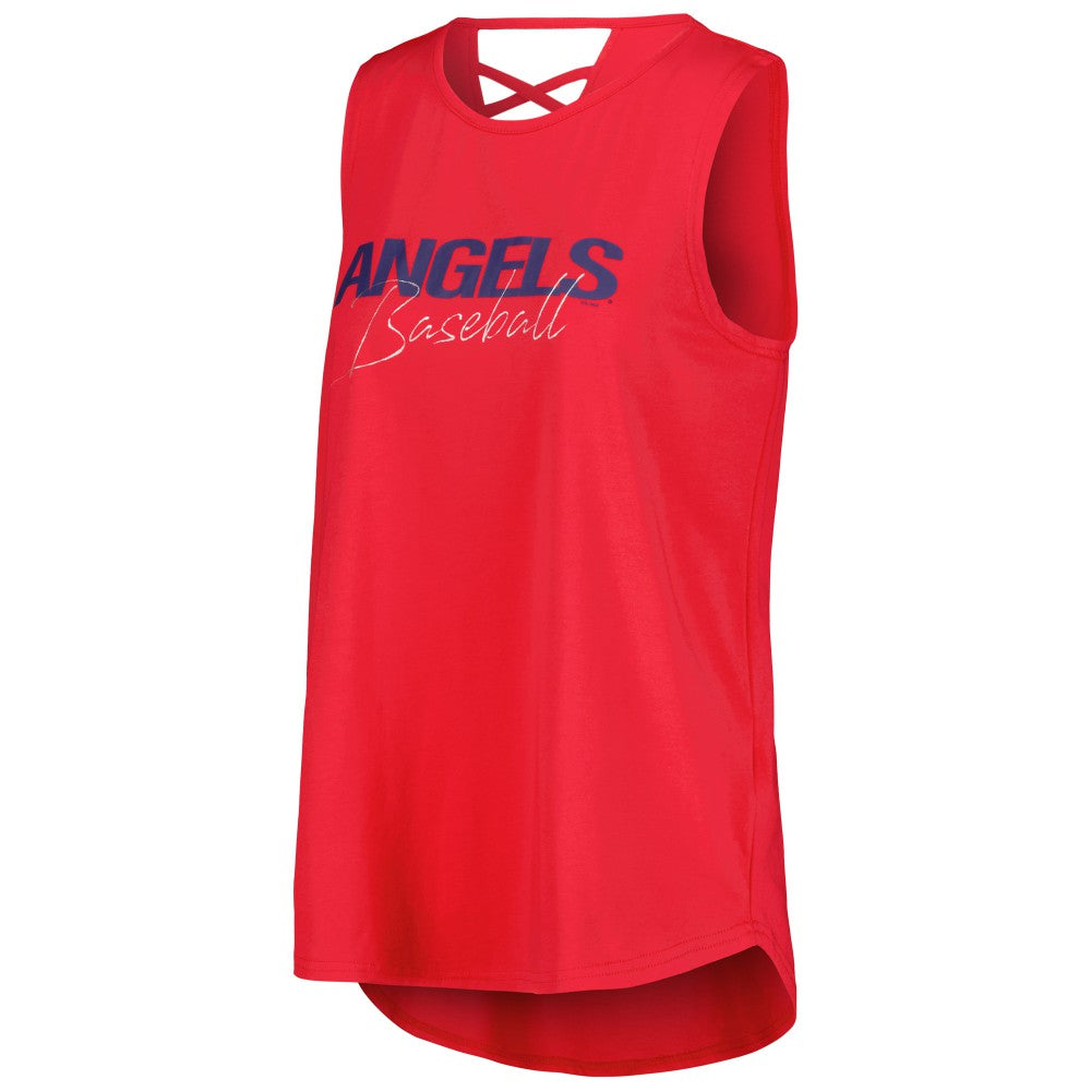 Los Angeles Angels DKNY Sport Women's Claire Fashion Tri-Blend Tank Top - MLB Tanks