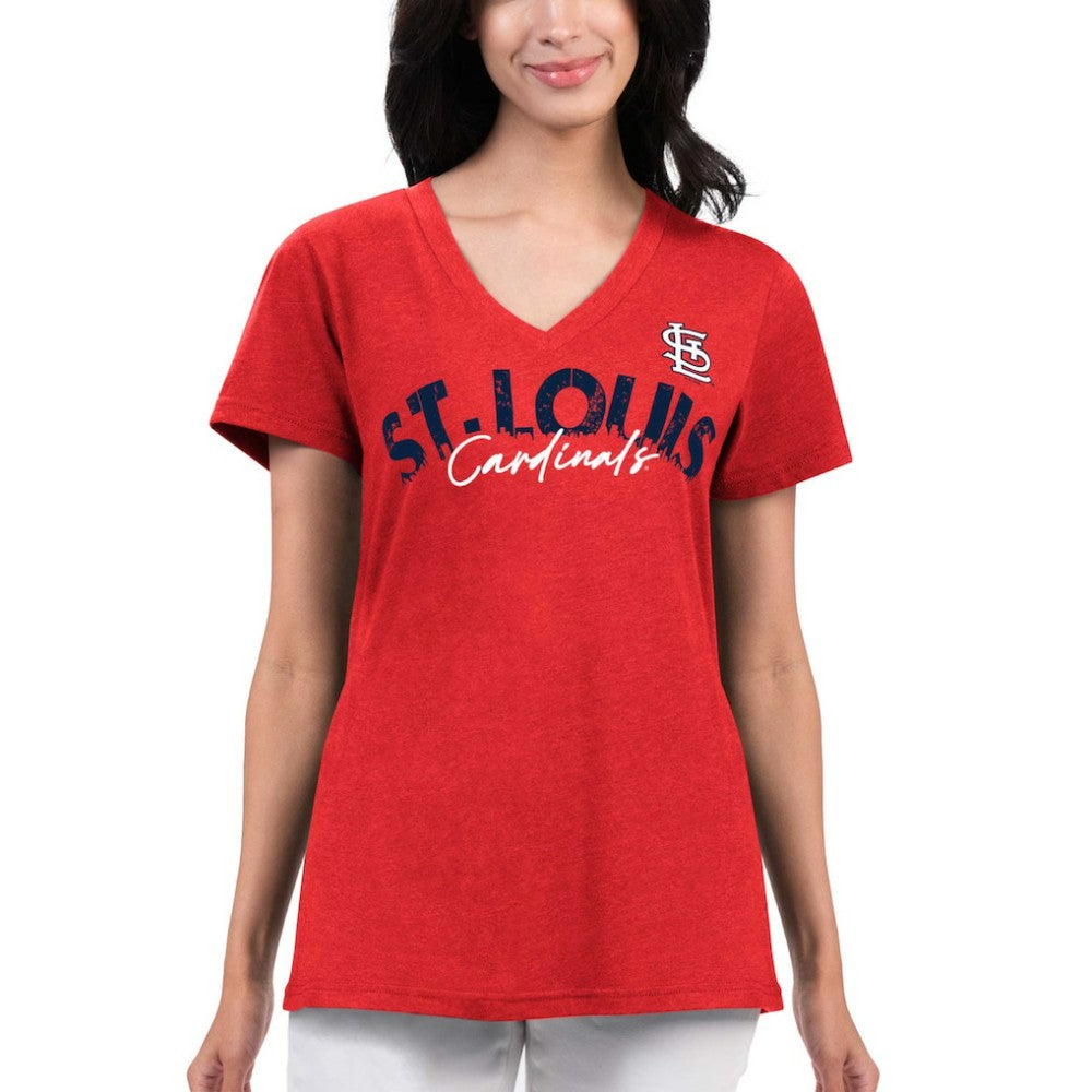 St. Louis Cardinals G-III 4Her by Carl Banks Women's Key Move V-Neck T-Shirt - MLB T-shirts