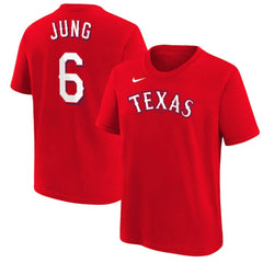 Josh Jung Texas Rangers Nike Youth Name & Number T-Shirt - MLB T-shirts