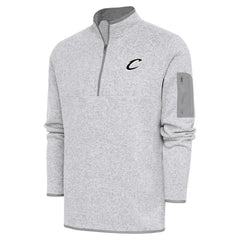 Heather Gray Cleveland Cavaliers Antigua Metallic Logo Fortune Quarter-Zip Jacket sale | NBA
