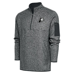 Heather Gray Indiana Pacers Antigua Metallic Logo Big & Tall Fortune Quarter-Zip Jacket | NBA
