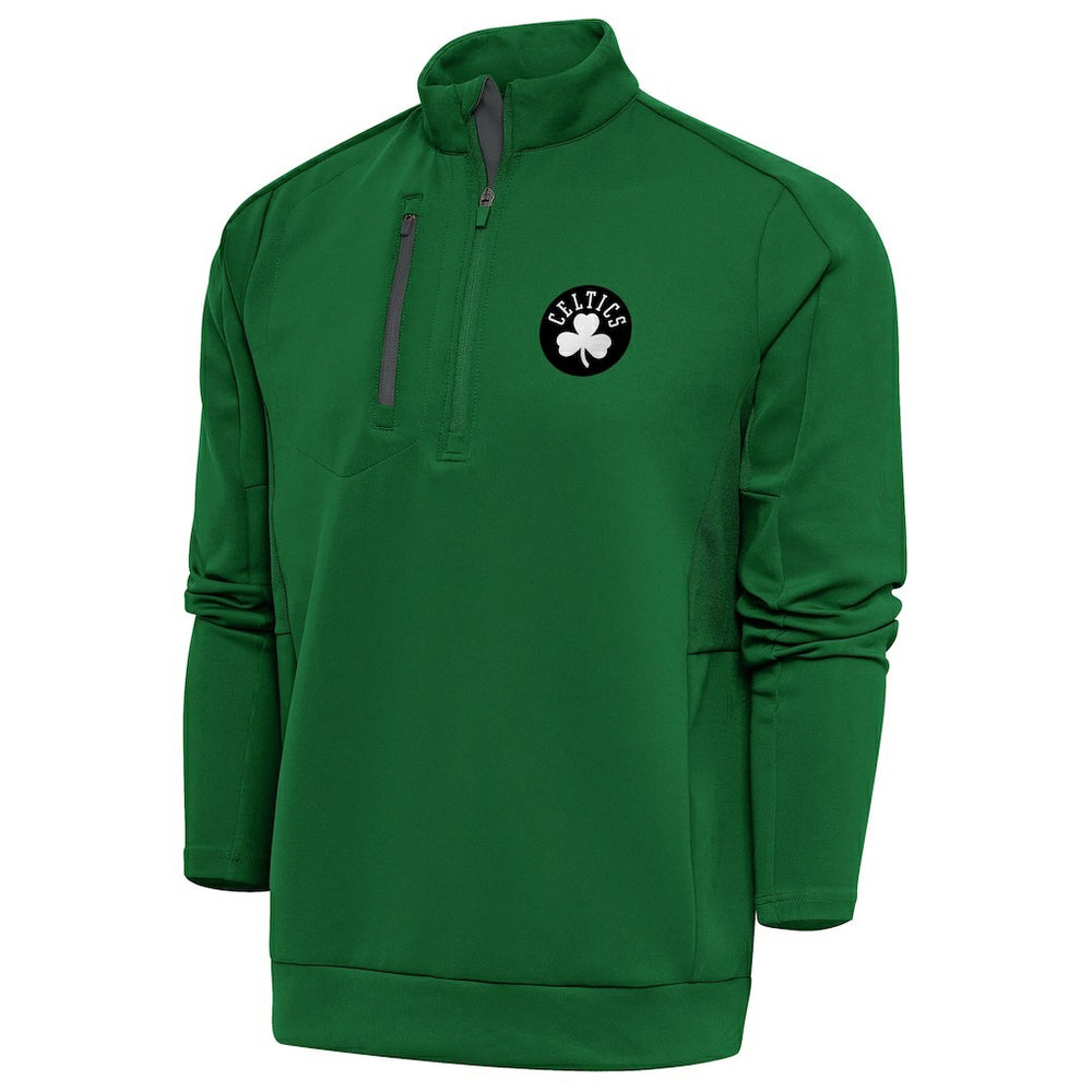 Kelly Green Boston Celtics Antigua Metallic Logo Generation Quarter-Zip Top | NBA