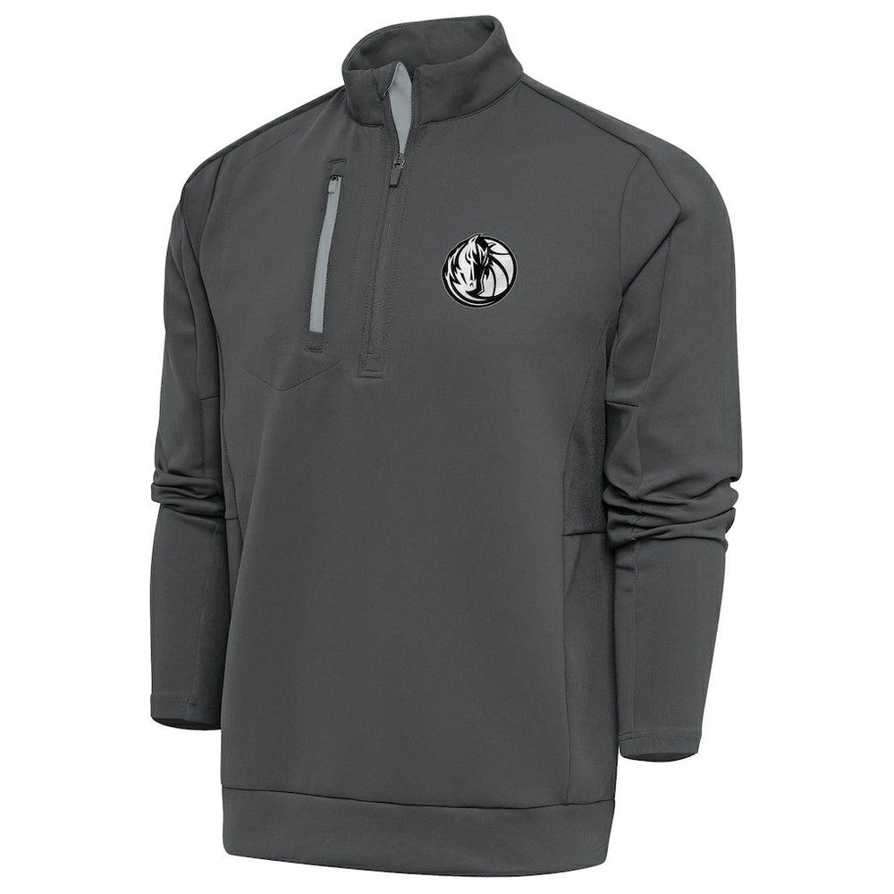 Pewter Dallas Mavericks Antigua Metallic Logo Generation Quarter-Zip Top sale | NBA