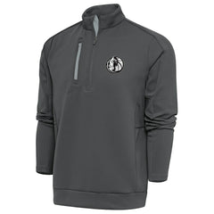 Pewter Dallas Mavericks Antigua Metallic Logo Generation Quarter-Zip Top sale | NBA