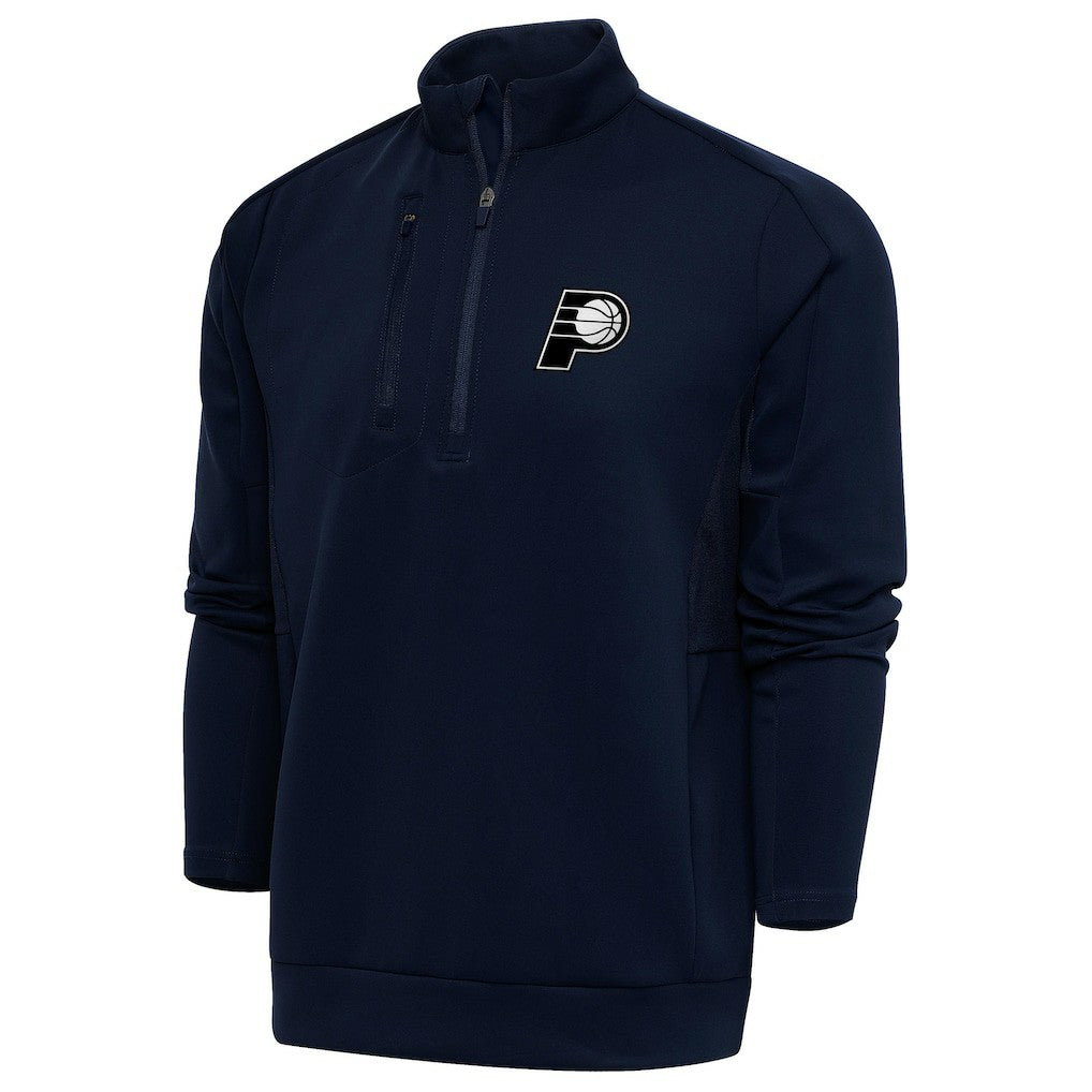 Navy Indiana Pacers Antigua Metallic Logo Generation Quarter-Zip Top | NBA