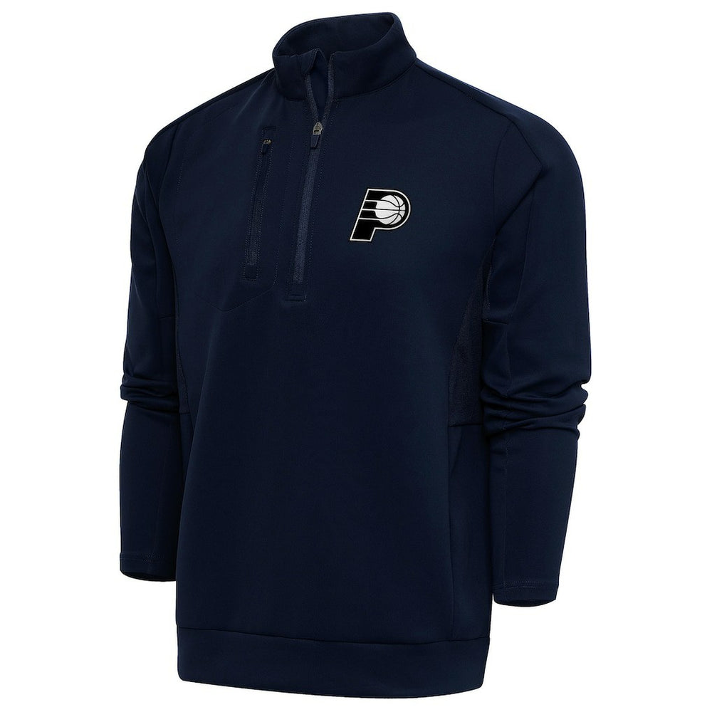 Navy Indiana Pacers Antigua Metallic Logo Generation Quarter-Zip Top | NBA