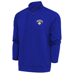Blue New York Knicks Antigua Metallic Logo Generation Quarter-Zip Top | NBA