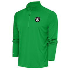Kelly Green Boston Celtics Antigua Metallic Logo Tribute Quarter-Zip Top | NBA