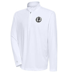 White Dallas Mavericks Antigua Metallic Logo Tribute Quarter-Zip Top sale | NBA