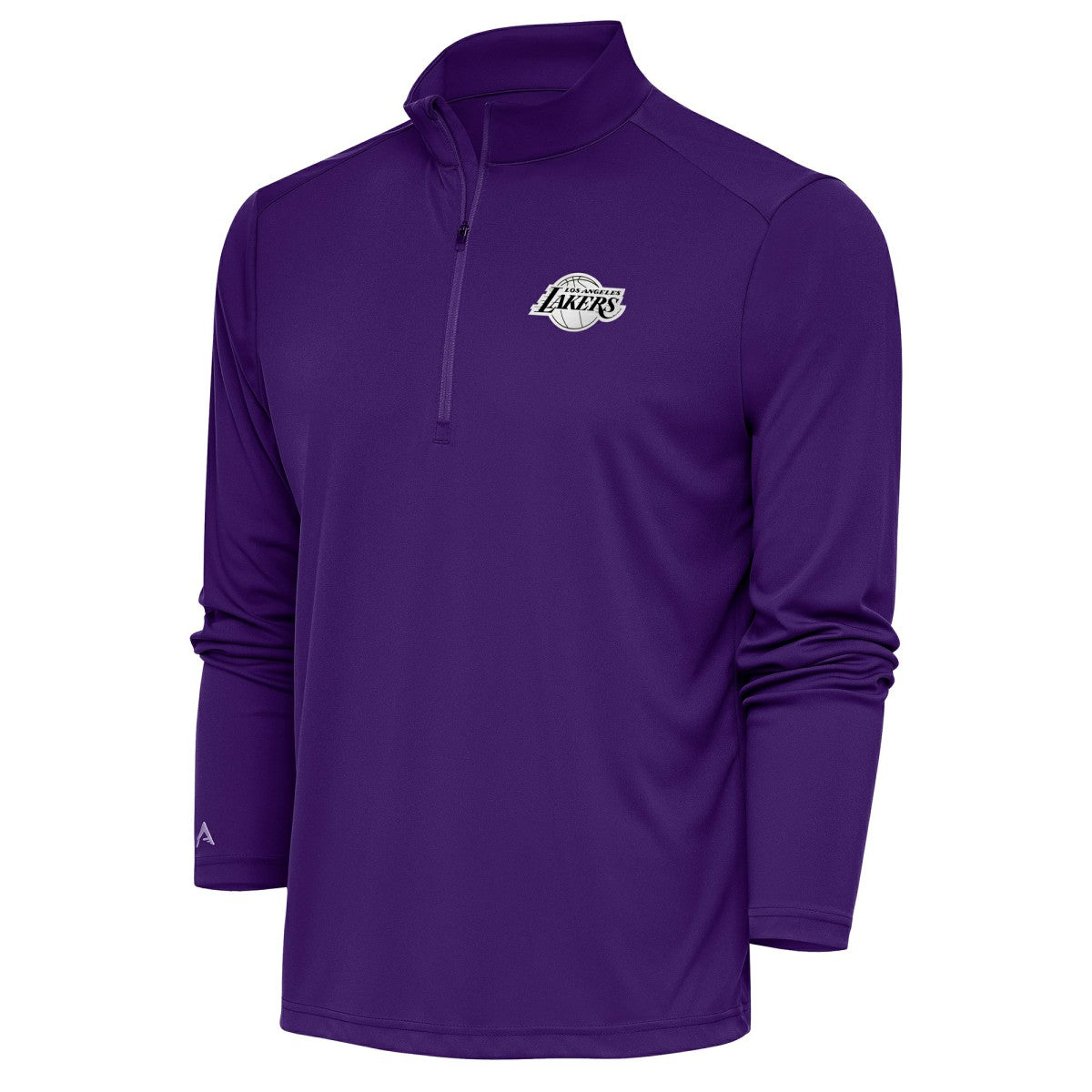 Purple Los Angeles Lakers Antigua Metallic Logo Tribute Quarter-Zip Top | NBA