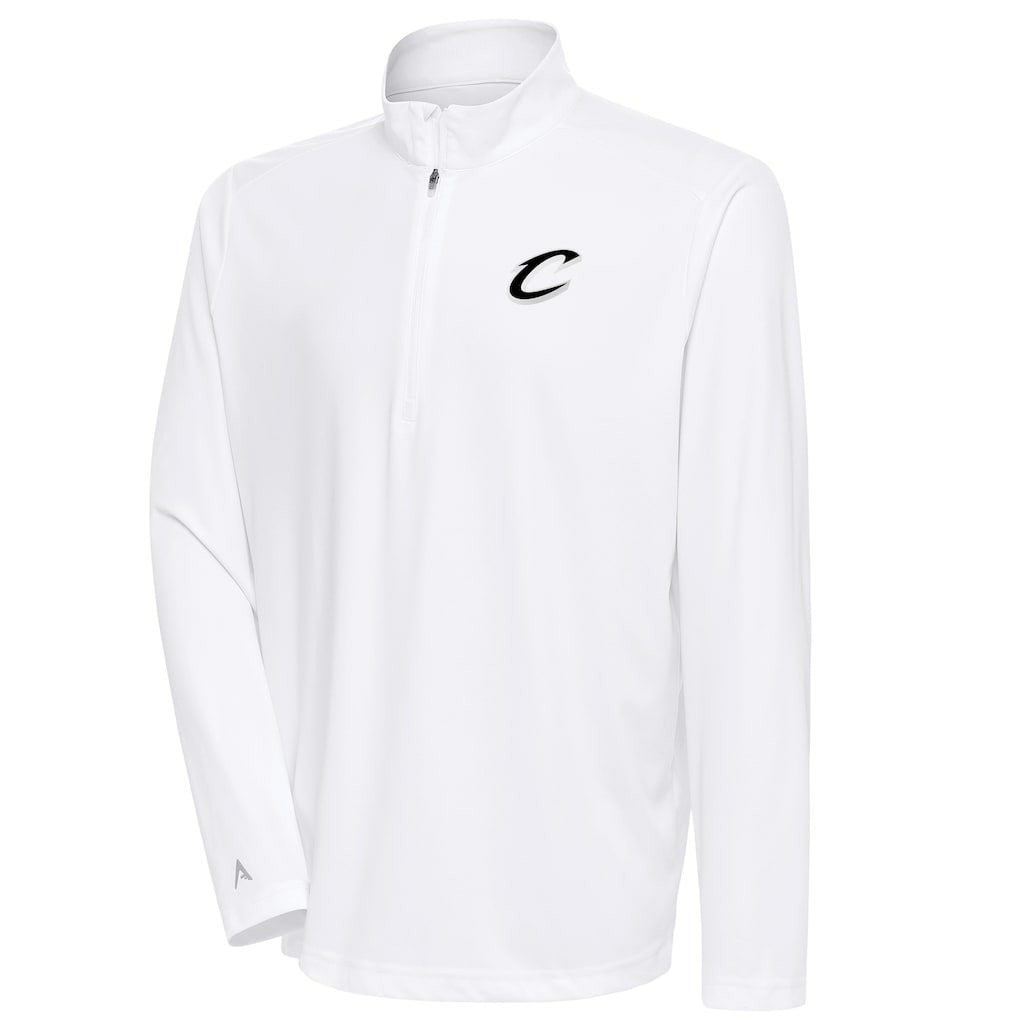 White Cleveland Cavaliers Antigua Metallic Logo Tribute Quarter-Zip Top sale | NBA