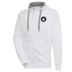 White Boston Celtics Antigua Metallic Logo Victory Raglan Full-Zip Hoodie | NBA