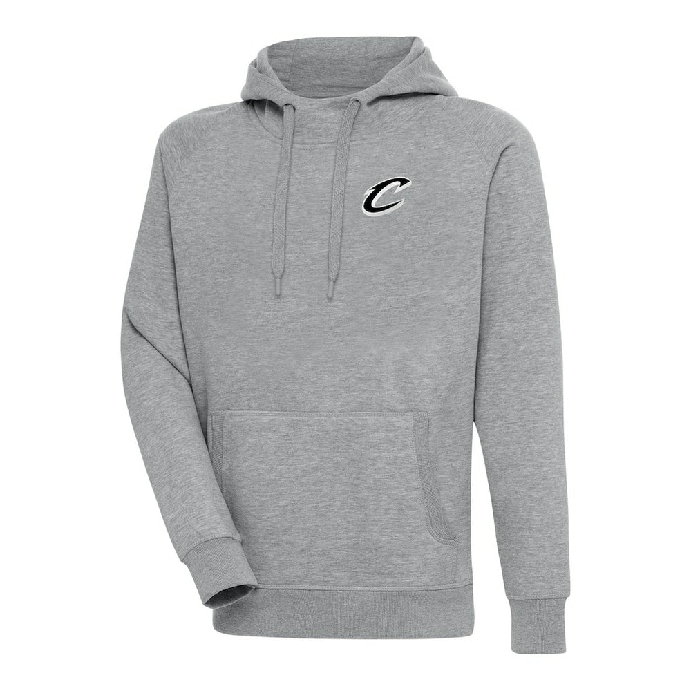 Heather Gray Cleveland Cavaliers Antigua Metallic Logo Victory Raglan Pullover Hoodie sale | NBA