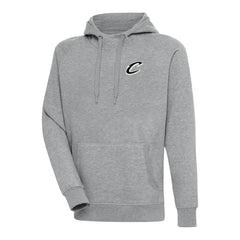 Heather Gray Cleveland Cavaliers Antigua Metallic Logo Victory Raglan Pullover Hoodie sale | NBA