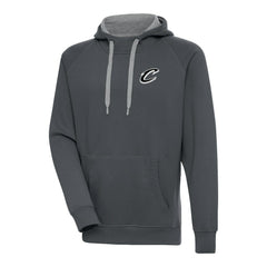 Charcoal Cleveland Cavaliers Antigua Metallic Logo Victory Raglan Pullover Hoodie sale | NBA