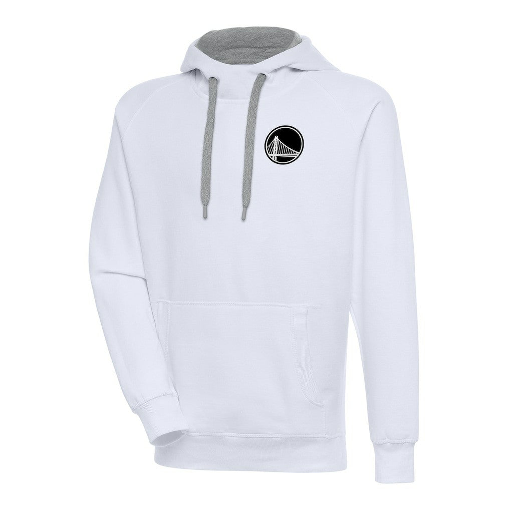 White Golden State Warriors Antigua Metallic Logo Victory Raglan Pullover Hoodie sale | NBA