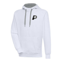 White Indiana Pacers Antigua Metallic Logo Victory Raglan Pullover Hoodie | NBA