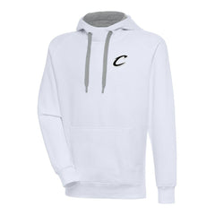 White Cleveland Cavaliers Antigua Metallic Logo Victory Raglan Pullover Hoodie sale | NBA