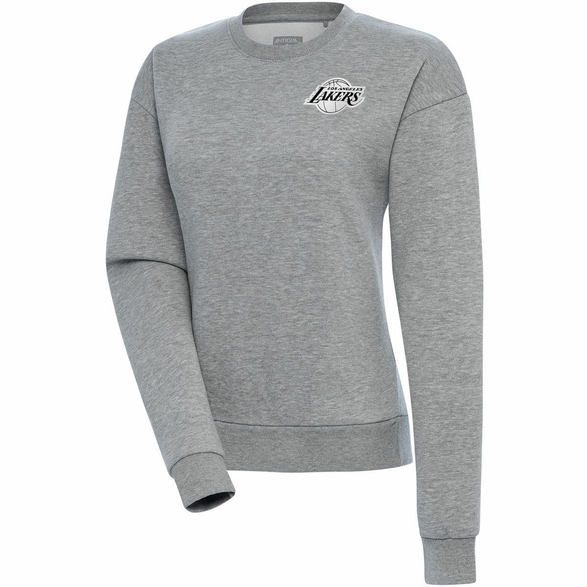 Los Angeles Lakers Antigua Women's Brushed Metallic Victory Pullover Sweatshirt - Heather Gray cheap | NBA