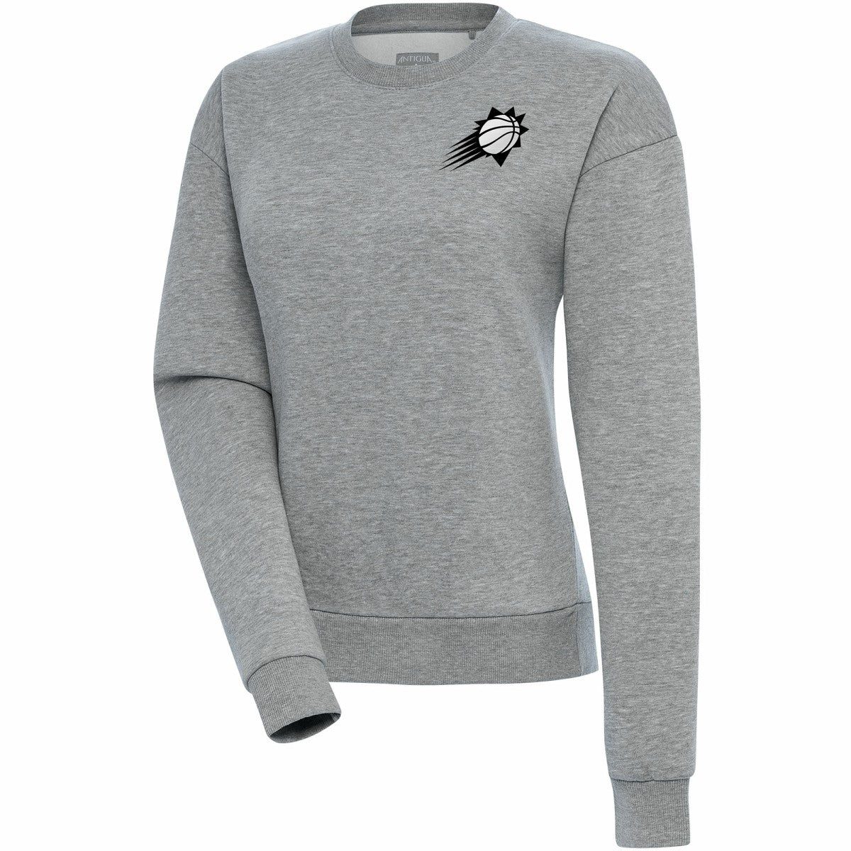 Phoenix Suns Antigua Women's Brushed Metallic Victory Pullover Sweatshirt - Heather Gray for sale | NBA