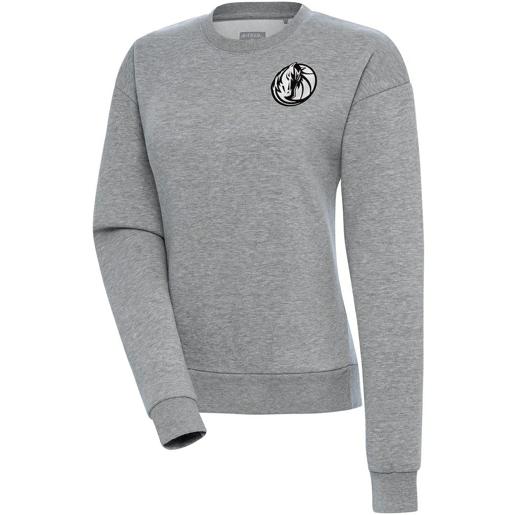 Heather Gray Dallas Mavericks Antigua Women's Brushed Metallic Victory Pullover Sweatshirt - Heather Gray discount | NBA