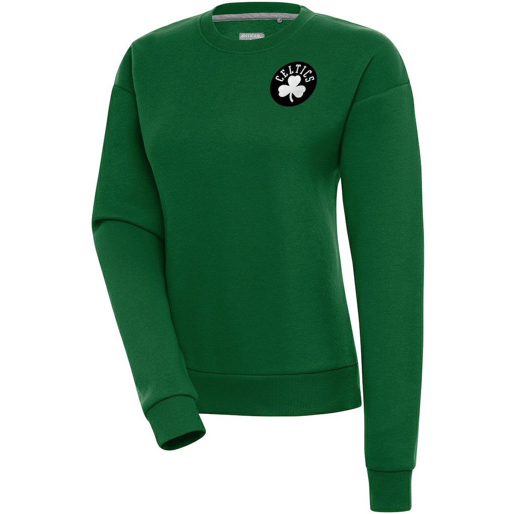 Boston Celtics Antigua Women's Brushed Metallic Victory Pullover Sweatshirt - Kelly Green online | NBA