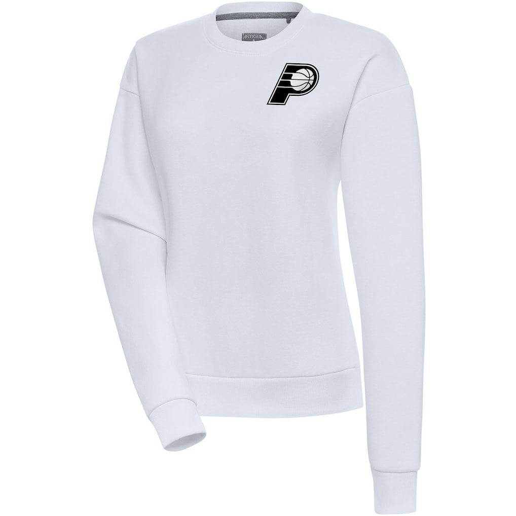 White Indiana Pacers Antigua Women's Brushed Metallic Victory Pullover Sweatshirt - White shop | NBA