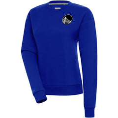Royal Golden State Warriors Antigua Women's Brushed Metallic Victory Pullover Sweatshirt - Royal for sale | NBA