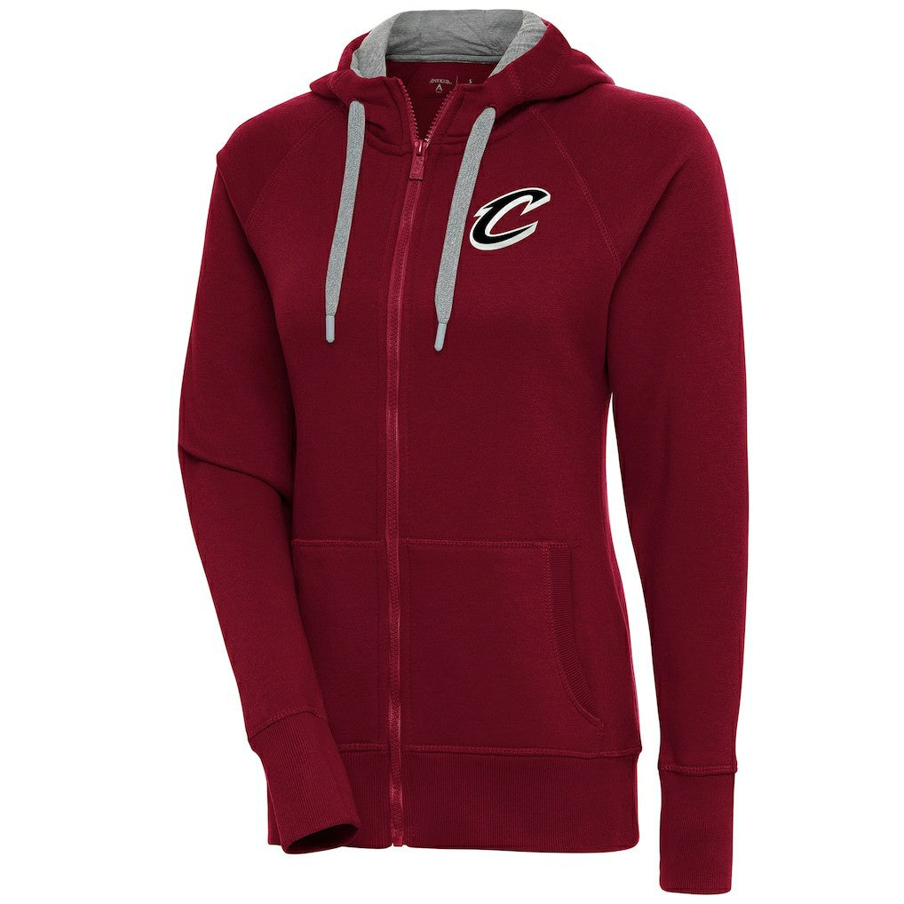 Wine Cleveland Cavaliers Antigua Women's Brushed Metallic Victory Full-Zip Hoodie - Wine on sale | NBA
