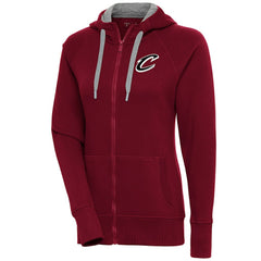 Wine Cleveland Cavaliers Antigua Women's Brushed Metallic Victory Full-Zip Hoodie - Wine on sale | NBA