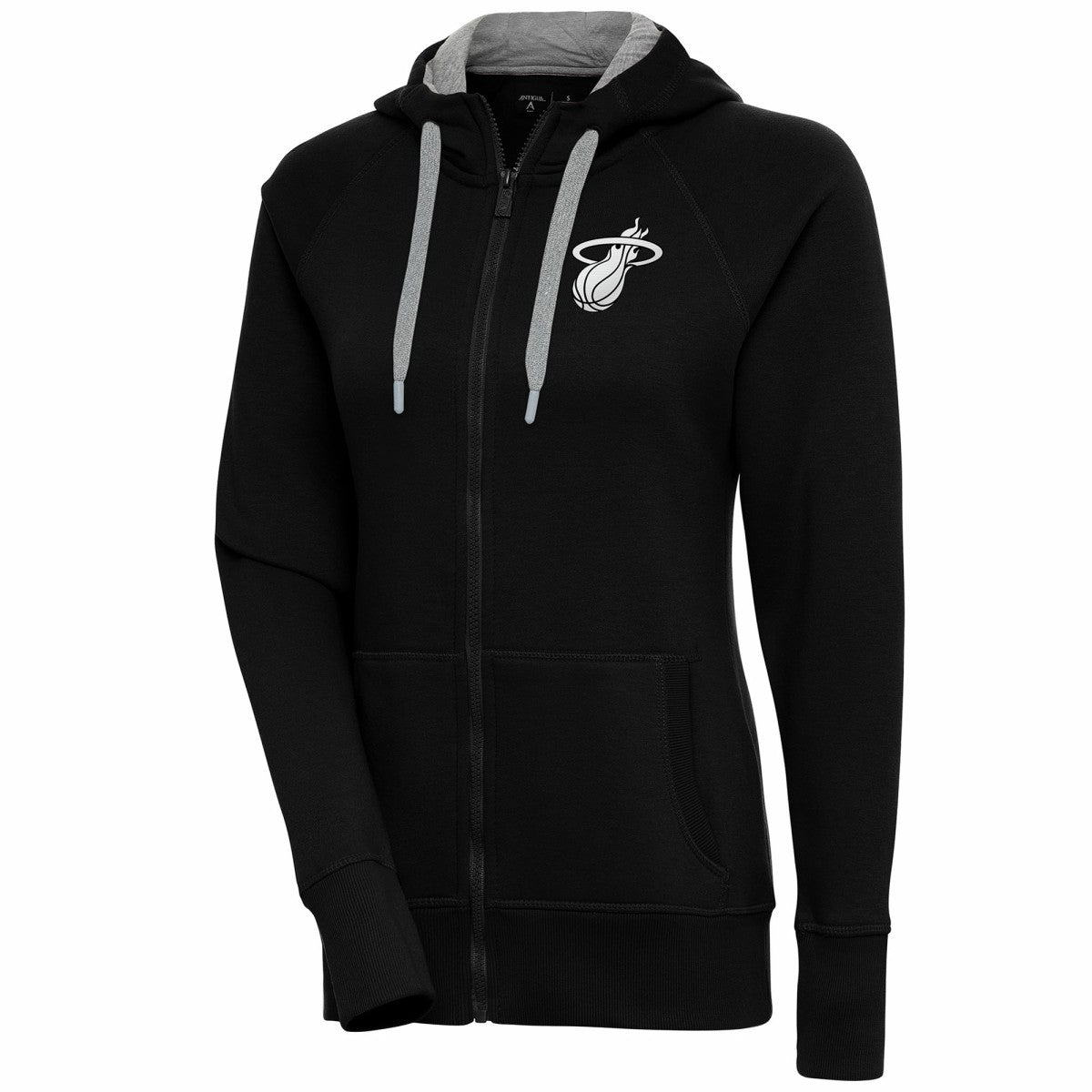 Black Miami Heat Antigua Women's Brushed Metallic Victory Full-Zip Hoodie - Black online | NBA