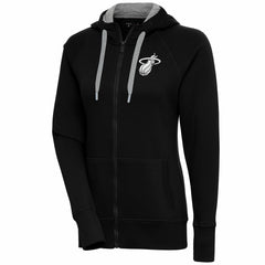 Black Miami Heat Antigua Women's Brushed Metallic Victory Full-Zip Hoodie - Black online | NBA
