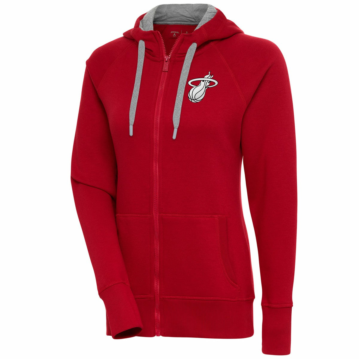 Red Miami Heat Antigua Women's Brushed Metallic Victory Full-Zip Hoodie - Red outlet | NBA