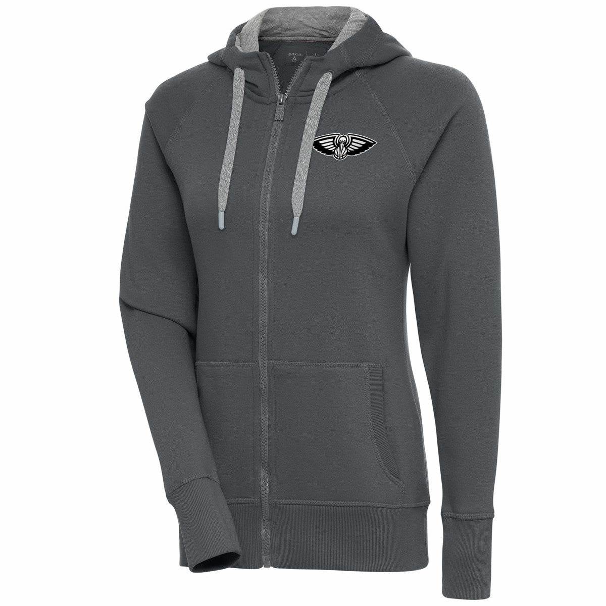 New Orleans Pelicans Antigua Women's Brushed Metallic Victory Full-Zip Hoodie - Charcoal sale | NBA